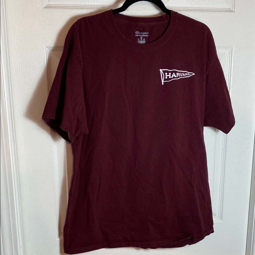 Champion Harvard Maroon Short Sleeve Tee Ivy League College White Logo - Picture 6 of 6